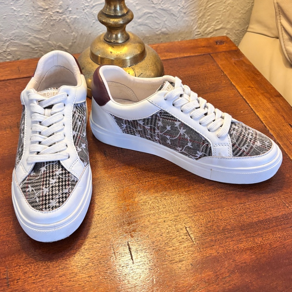 Birdies leather and plaid floral sneakers woman’s 8